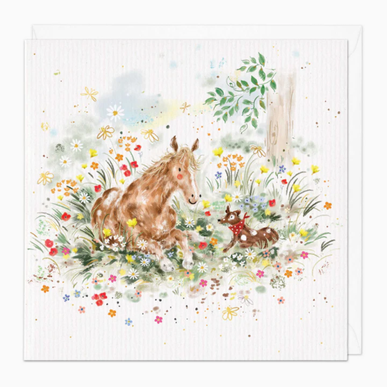 Whistlefish Card - Horse & Dog in A Meadow Card