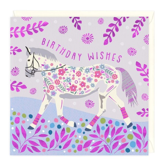 Whistlefish Card - Horse Birthday Wishes (DELIVERY TO EU ONLY)