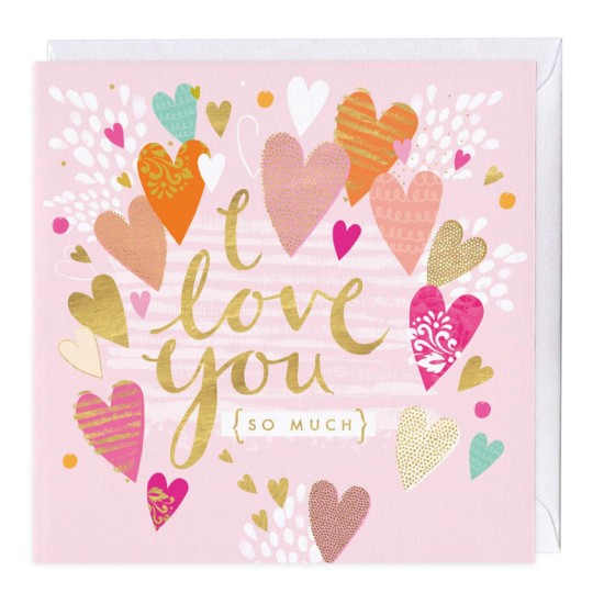 Whistlefish Card - I Love You Hearts (DELIVERY TO EU ONLY)