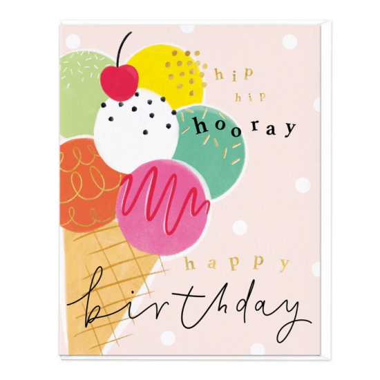 Whistlefish Card - Ice Cream Cone Birthday Card