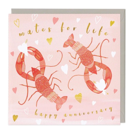Whistlefish Card - Lobsters for Life Anniversary Card (DELIVERY TO EU ONLY)