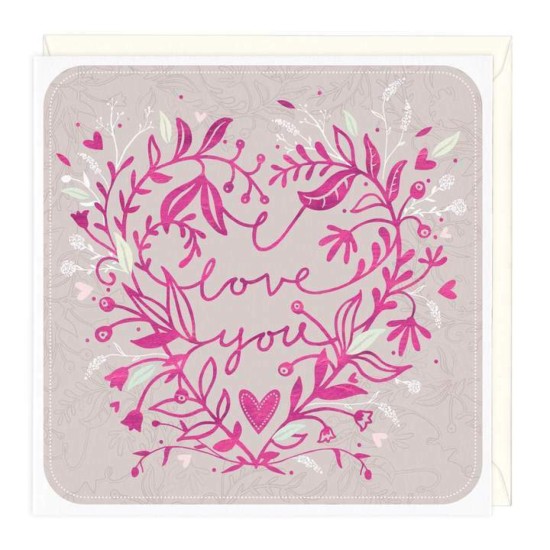 Whistlefish Card - I Love You Floral (DELIVERY TO EU ONLY)