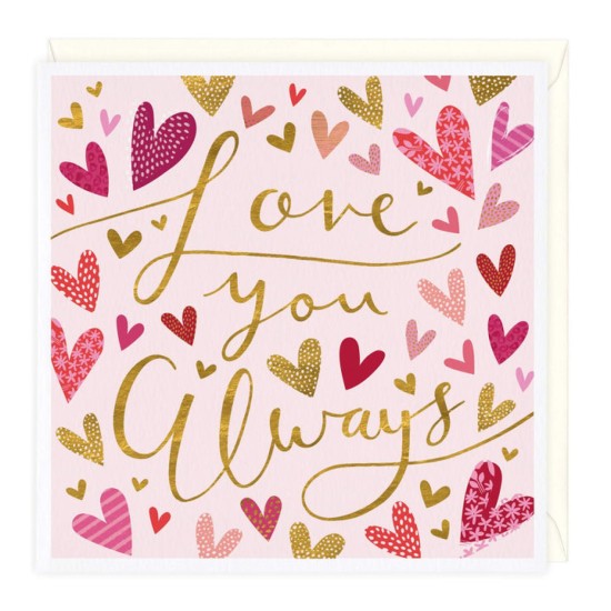 Whistlefish Card - Love You Always Hearts (DELIVERY TO EU ONLY)