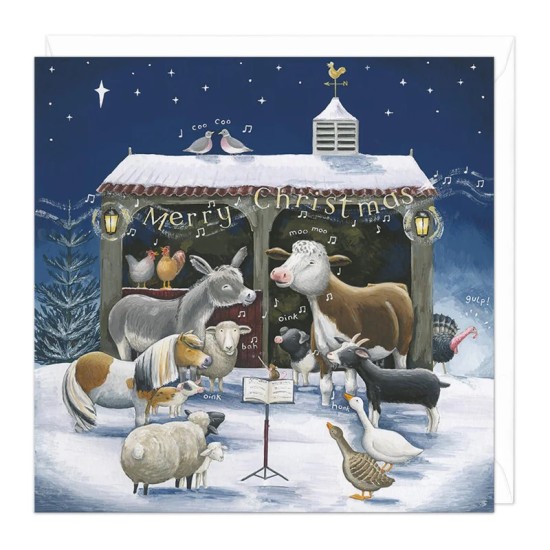 Whistlefish Card - Merry Christmas Animal Choir Card (DELIVERY TO EU ONLY)