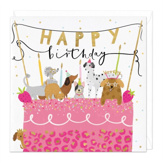 Whistlefish Card - Party Dogs Cake Topper Card