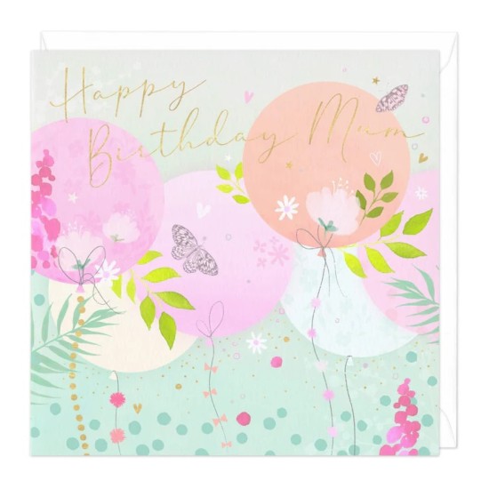 Whistlefish Card - Pastel Balloons Mum Birthday (DELIVERY TO EU ONLY)