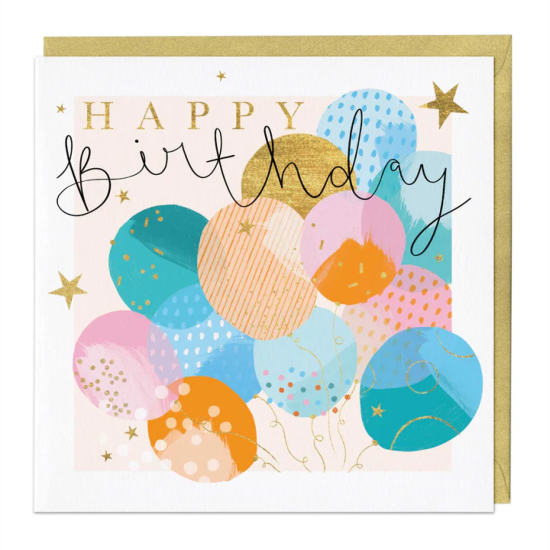 Whistlefish Card - Pattern Birthday Balloons Card