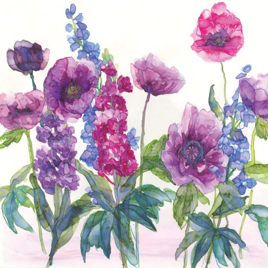 Whistlefish Card - Poppies and Delphiniums (DELIVERY TO EU ONLY)