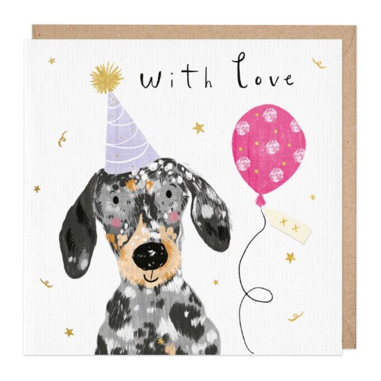 Whistlefish Card - Puppy in a Party Hat (DELIVERY TO EU ONLY)