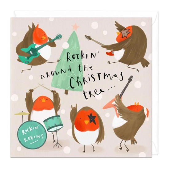Whistlefish Card - Rockin`Around the Christmas Tree Rockin`Robins (DELIVERY TO EU ONLY)