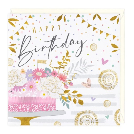 Whistlefish Card - Rose Cake Birthday Card (DELIVERY TO EU ONLY)