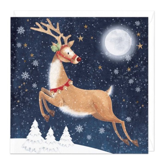 Whistlefish Card - Rudolph and Moon Card (DELIVERY TO EU ONLY)