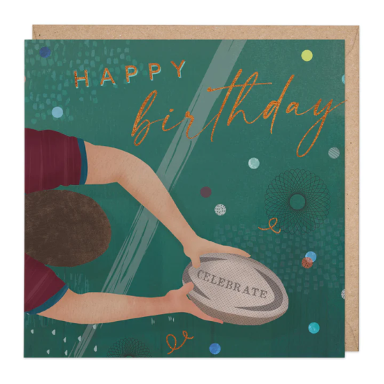 Whistlefish Card - Rugby Player Birthday Card