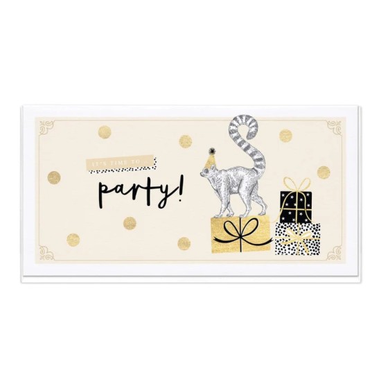 Whistlefish Card - Safari Chic Lemur Slim Birthday Card (DELIVERY TO EU ONLY)