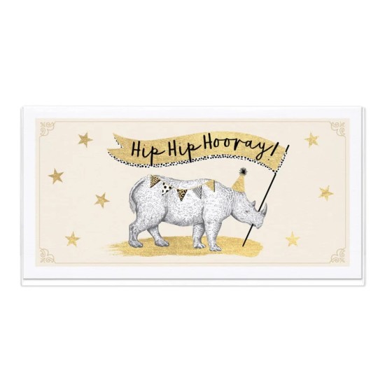 Whistlefish Card - Safari Chic Rhino Slim Birthday Card (DELIVERY TO EU ONLY)