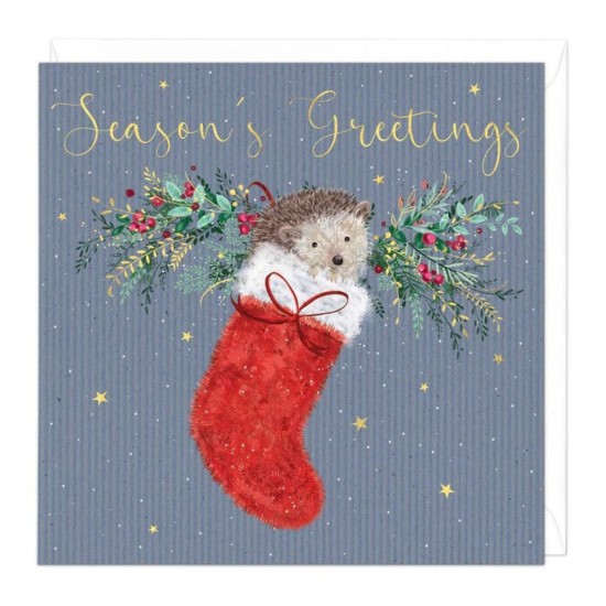 Whistlefish Card - Season`s Greetings Hedgehog Card (DELIVERY TO EU ONLY)