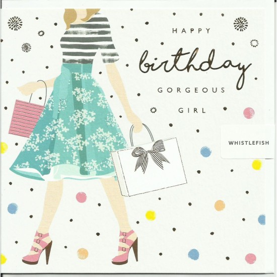 Whistlefish Card - Shopping Happy Birthday Card (DELIVERY TO EU ONLY)