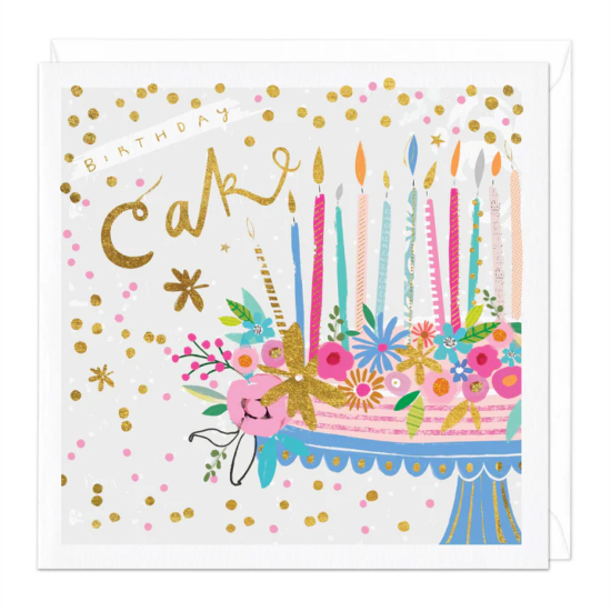 Whistlefish Card - Spotty Floral Cake Birthday Card