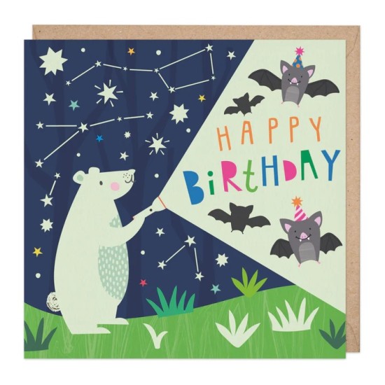 Whistlefish Card - Starlight Bear Glow In The Dark Birthday Card (DELIVERY TO EU ONLY)