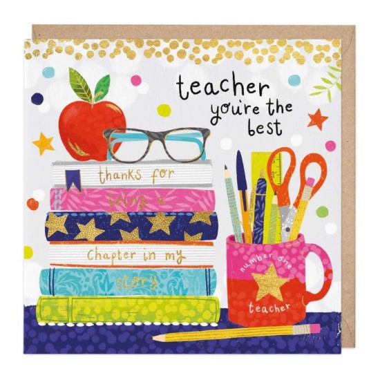 Whistlefish Card - Teacher You`re the Best card (DELIVERY TO EU ONLY)