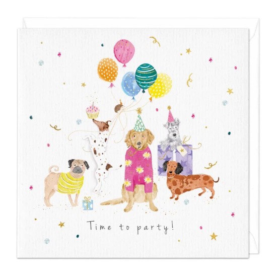 Whistlefish Card - Time To Party Dogs (DELIVERY TO EU ONLY)