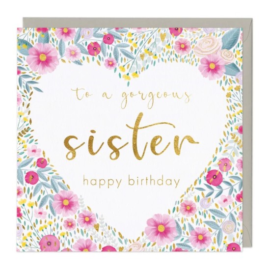 Whistlefish Card - To A Gorgeous Sister Birthday Card (DELIVERY TO EU ONLY)