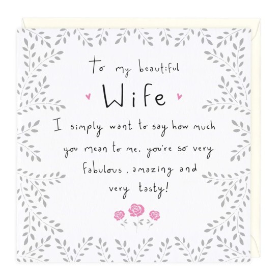 Whistlefish Card - To My Beautiful Wife Card (DELIVERY TO EU ONLY)
