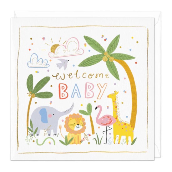 Whistlefish Card - Welcome Baby Safari