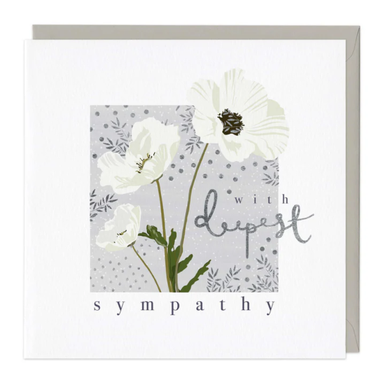 Whistlefish Card - White Poppy Sympathy Card