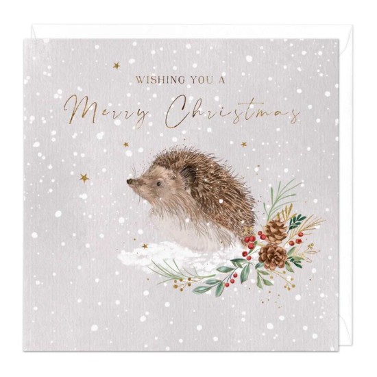 Whistlefish Card - Wishing You a Merry Christmas Hedgehog Card (DELIVERY TO EU ONLY)
