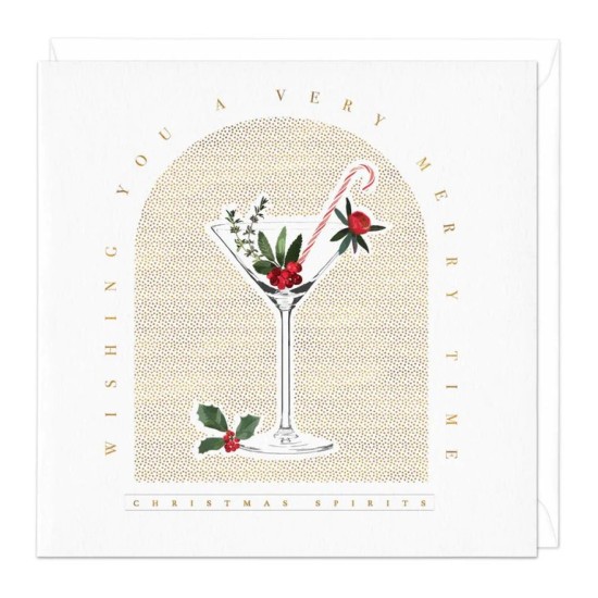 Whistlefish Card - Wishing You a Very Merry Time Christmas Spirits Card (DELIVERY TO EU ONLY)