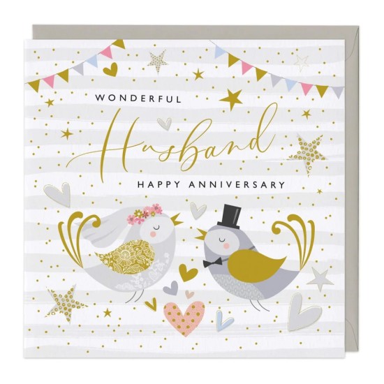 Whistlefish Card - Wonderful Husband Anniversary Card (DELIVERY TO EU ONLY)