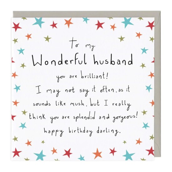 Whistlefish Card - Wonderful Husband Birthday Card (DELIVERY TO EU ONLY)