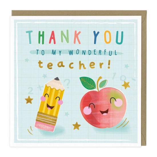 Whistlefish Card - Wonderful Teacher Thank You Card (DELIVERY TO EU ONLY)