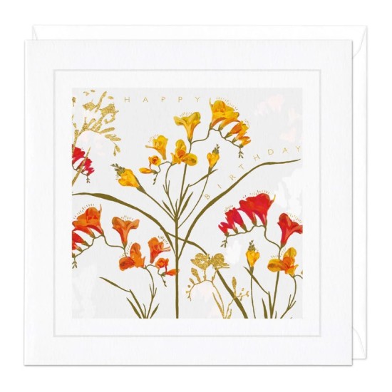 Whistlefish Card - Yellow Freesia Birthday Card (DELIVERY TO EU ONLY)