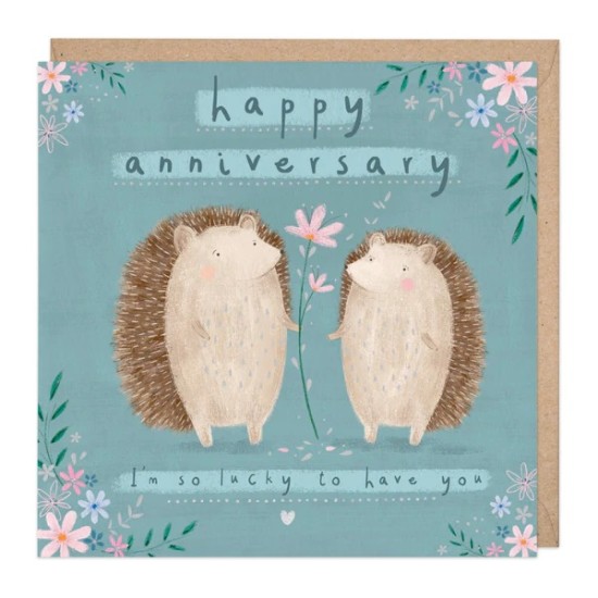 Whistlefish Card - Happy Anniversary Hedgehogs (DELIVERY TO EU ONLY)