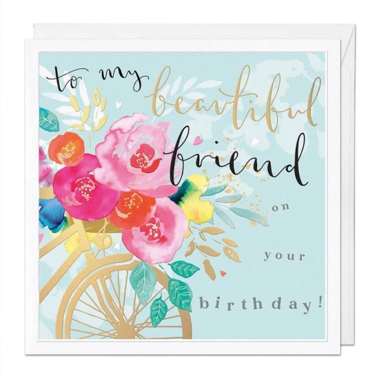 Whistlefish Card Large - Beautiful Friend Luxury Birthday Card (DELIVERY TO EU ONLY)
