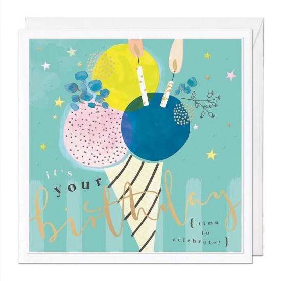 Whistlefish Card Large - Ice Cream Luxury Birthday Card (DELIVERY TO EU ONLY)