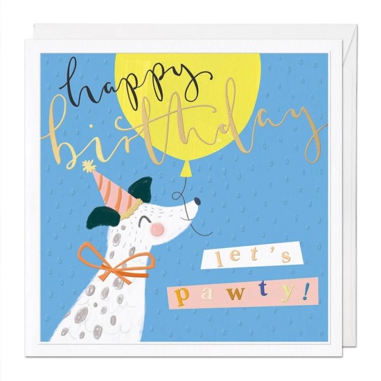 Whistlefish Card Large - Let's Pawty Luxury Birthday Card (DELIVERY TO EU ONLY)