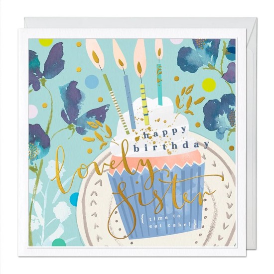 Whistlefish Card Large - Lovely Sister Luxury Birthday Card (DELIVERY TO EU ONLY)