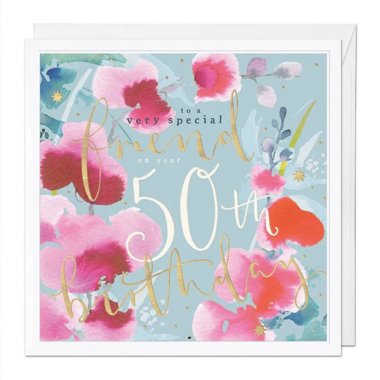 Whistlefish Card Large - Special Friend 50th Luxury Card