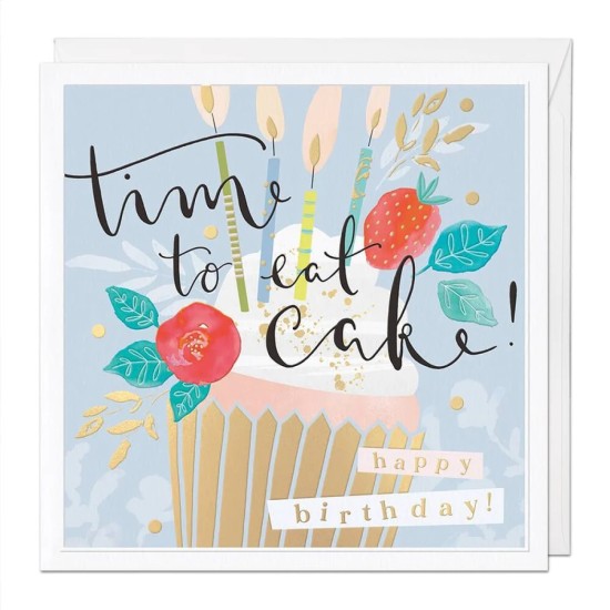 Whistlefish Card Large - Time To Eat Cake Luxury Birthday Card (DELIVERY TO EU ONLY)
