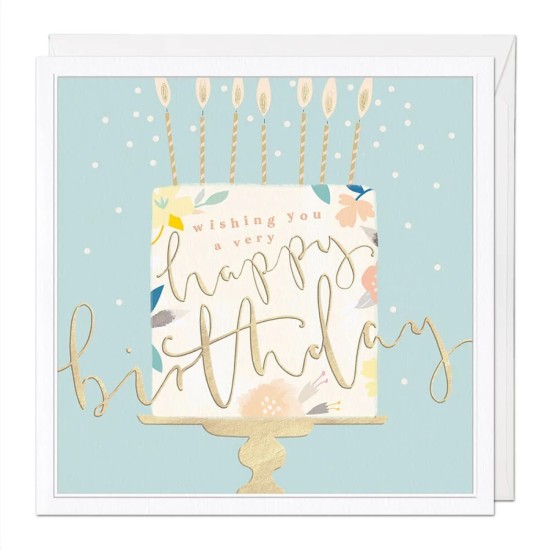 Whistlefish Card Large - Floral Cake Luxury Birthday Card (DELIVERY TO EU ONLY)