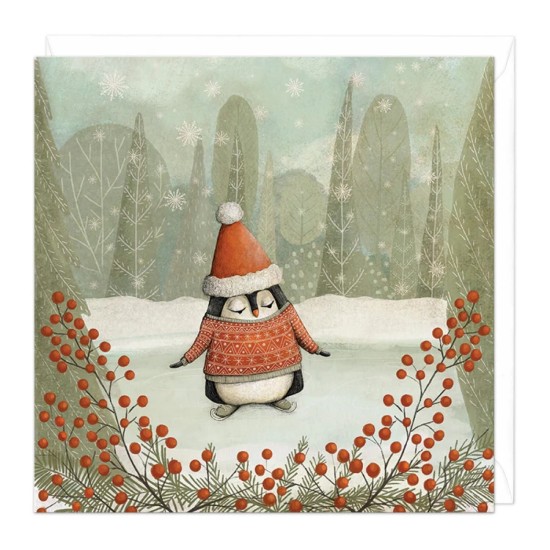 Whistlefish Christmas Card - Wrapped Up Penguin (DELIVERY TO EU ONLY)