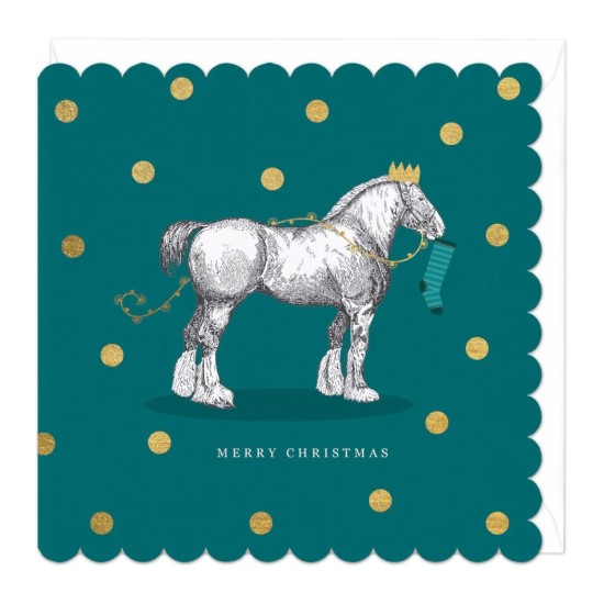 Whistlefish Christmas Card - Christmas Clydesdale (DELIVERY TO EU ONLY)