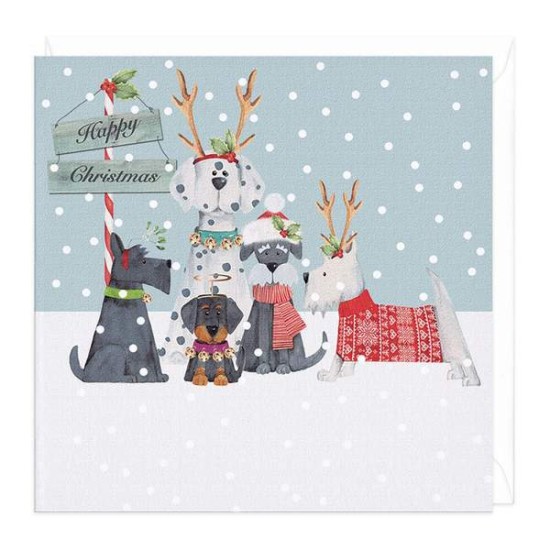 Whistlefish Christmas Card - Festive Dogs (DELIVERY TO EU ONLY)