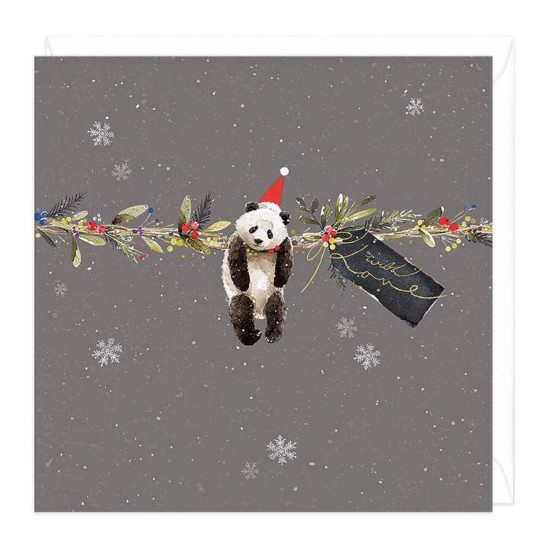 Whistlefish Christmas Card - Christmas Panda (DELIVERY TO EU ONLY)