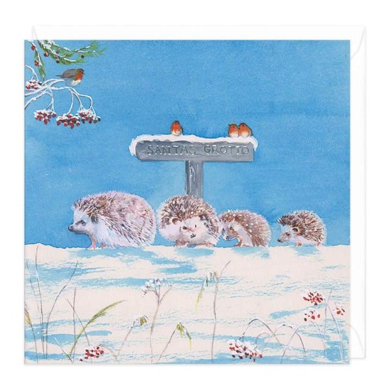 Whistlefish Christmas Card - Hedgehog Family (DELIVERY TO EU ONLY)