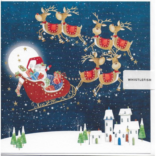 Whistlefish Christmas Card - Santa's Sleigh (DELIVERY TO EU ONLY)