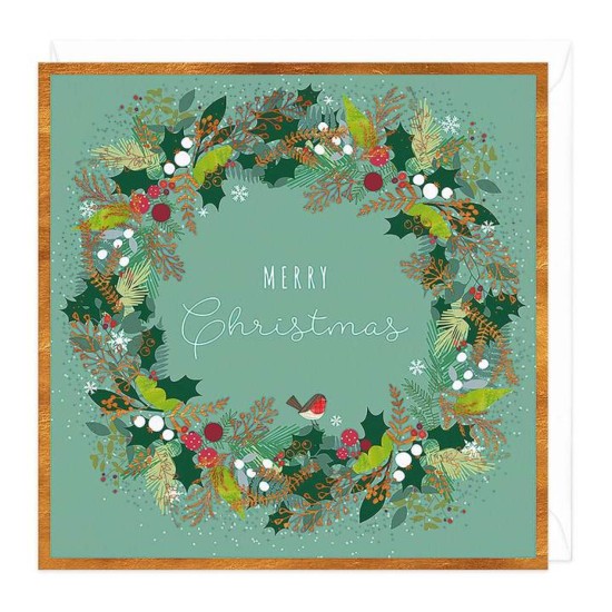 Whistlefish Christmas Card - Christmas Wreath (DELIVERY TO EU ONLY)